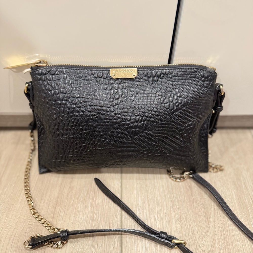 Black leather Burberry bag